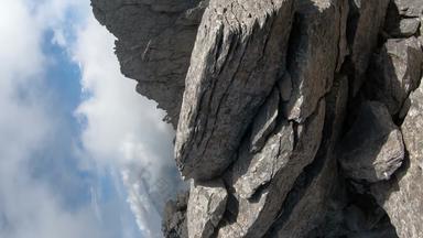 观点攀爬登山米提卡斯最<strong>高危</strong>险的峰山奥林匹斯山视图相机安装登山者头盔垂直取向